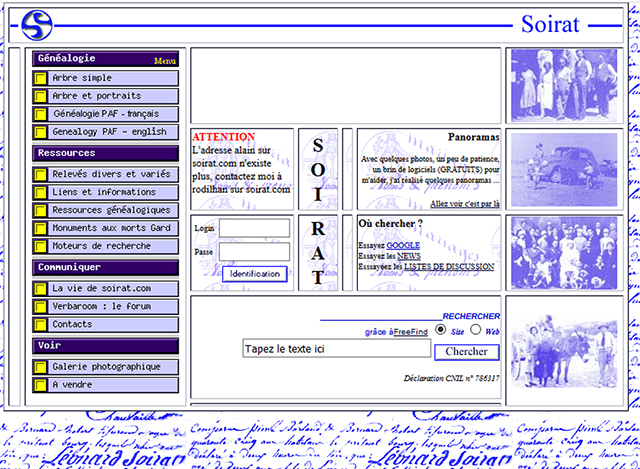 Capture du site soirat.com en 2003